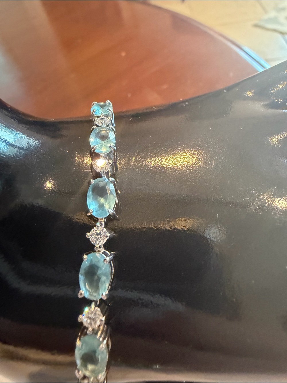 Silver Blue Topaz Tennis Bracelet - Women Jewelry